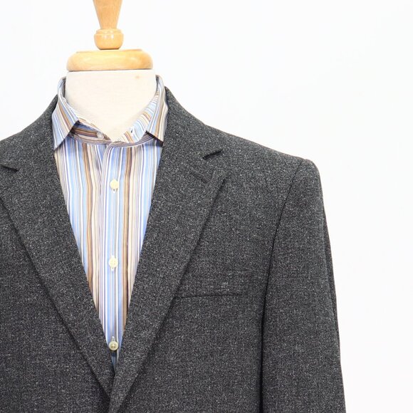 Andrew Fezza 40R Gray Solid 2-Button Sport Coat Blazer Jacket P245 - Picture 5 of 11